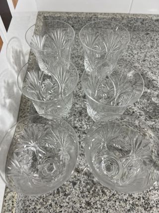 Copa de cristal tallado 6 unidades