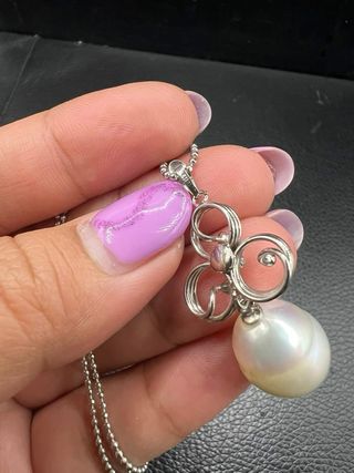 Collar Plata 925 Perla South Sea Blanca 12.5mm