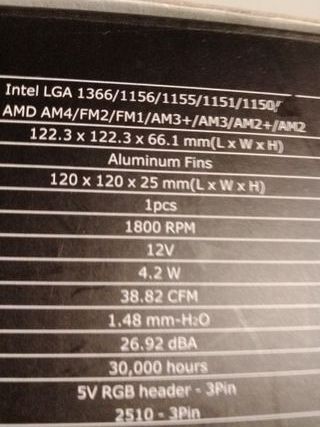 Disipador Thermaltake UX100 RGB LGA 1700