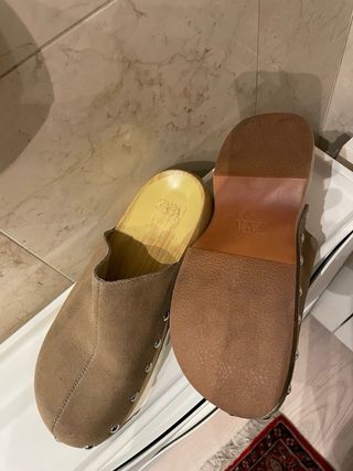 Zuecos madera marrón talla 40