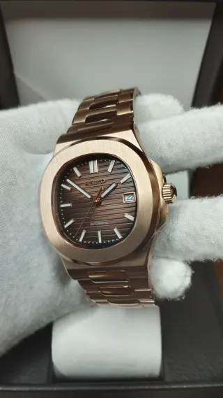 Reloj Seiko Mod Nautilus Marrón Chocolate Oro Rosa