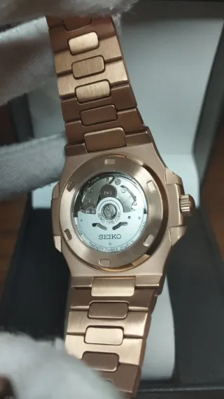 Reloj Seiko Mod Nautilus Marrón Chocolate Oro Rosa