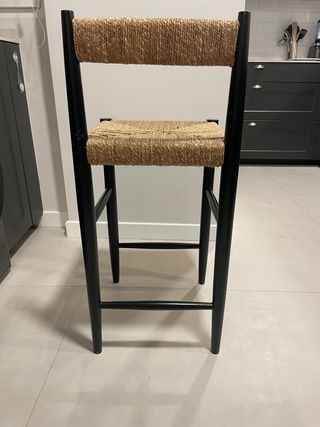 Silla alta de madera y mimbre de Zara Home (x4)