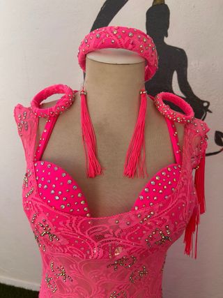 Vestido Danza Oriental Rosa Encaje