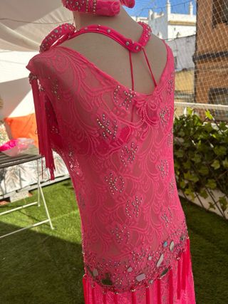 Vestido Danza Oriental Rosa Encaje