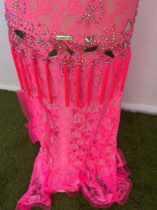 Vestido Danza Oriental Rosa Encaje