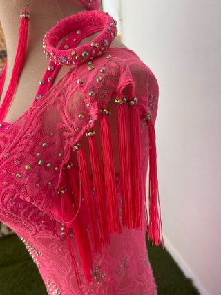 Vestido Danza Oriental Rosa Encaje