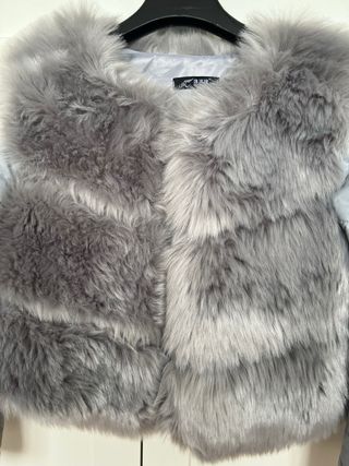 Chaqueta pelo sintético y manga polipiel T/unica