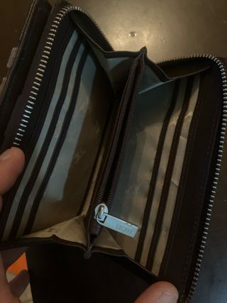 Cartera Lecerf tejida azul y gris