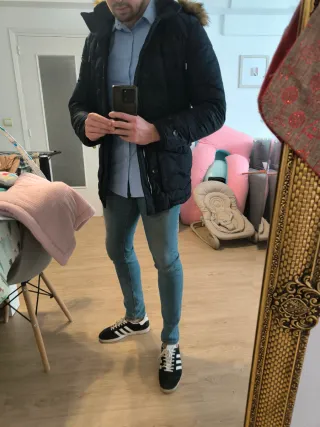 Abrigo Invierno Zara Hombre azul marino