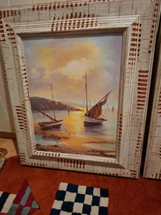 Dos cuadros de barcos