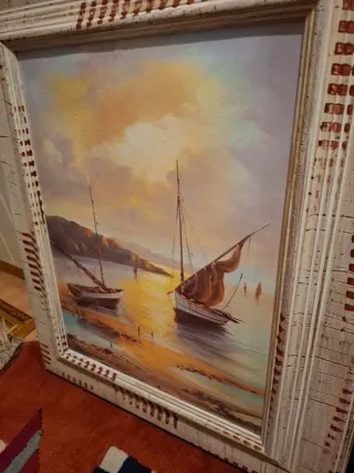 Dos cuadros de barcos