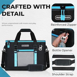 Bolsa Térmica Grande Negra y Azul de 50 litros