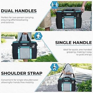 Bolsa Térmica Grande Negra y Azul de 50 litros