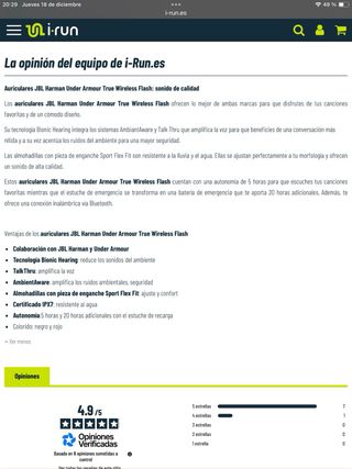 Auriculares JBL Under Armour True Wireless Flash