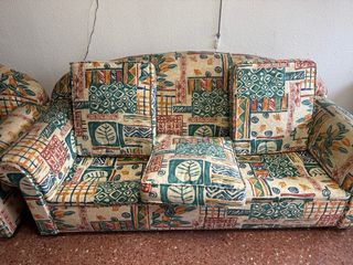 Sofá 3 plazas + sillón estampado