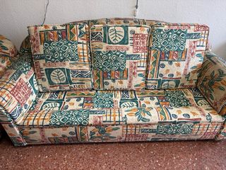 Sofá 3 plazas + sillón estampado