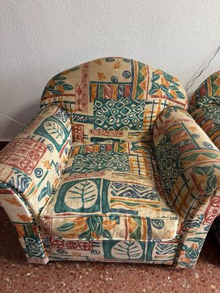 Sofá 3 plazas + sillón estampado
