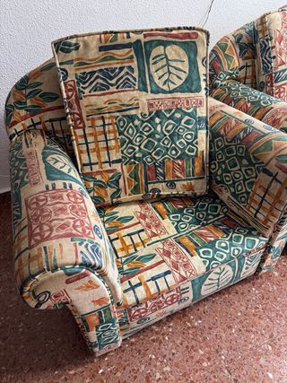 Sofá 3 plazas + sillón estampado