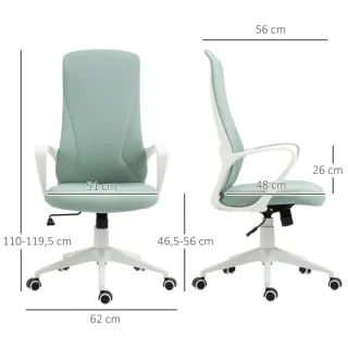 Silla de oficina ergonómica color verde
