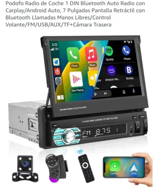 Radio Coche Podofo 1 DIN Bluetooth CarPlay