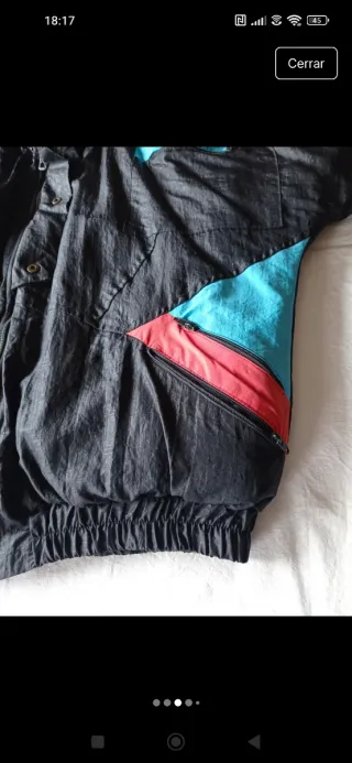 Cazadora vintage plumífero bomber multicolor