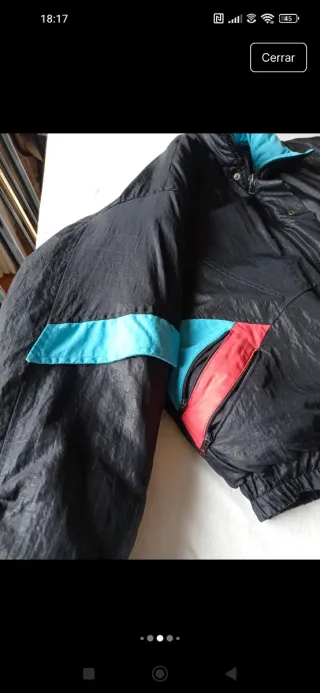Cazadora vintage plumífero bomber multicolor
