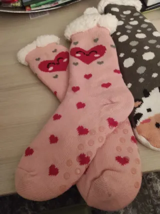 Calcetines de invierno con diseño de corazón y vac