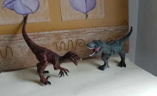 2 Dinosaurios Realistas XXL 40cm juguete grande