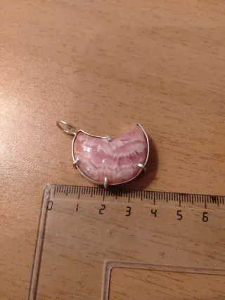 Colgante Luna Rodocrosita Plata