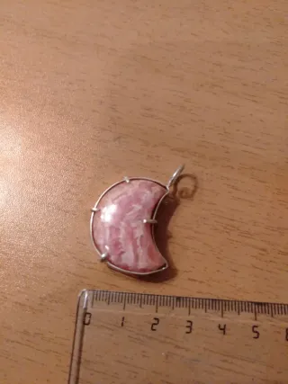 Colgante Luna Rodocrosita Plata