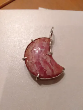 Colgante Luna Rodocrosita Plata