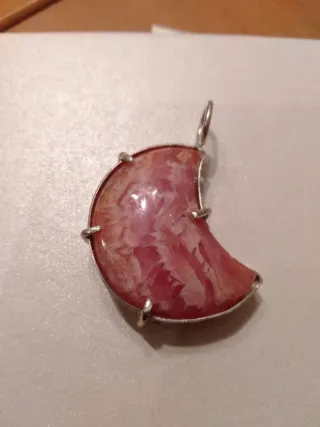 Colgante Luna Rodocrosita Plata