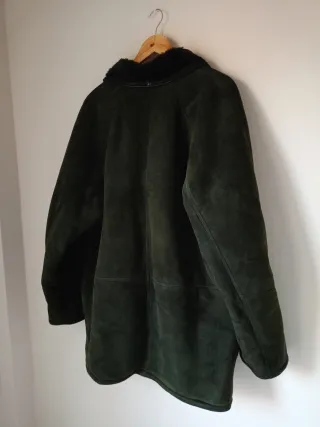 Montone vintage uomo in pelle verde Tg L