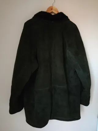 Montone vintage uomo in pelle verde Tg L