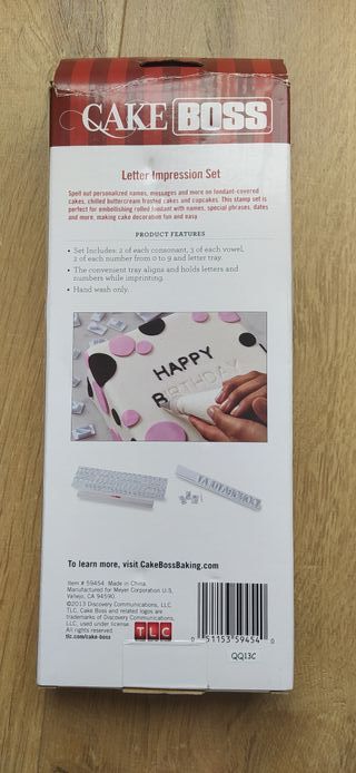 Cake Boss Set Impresión Letras Repostería