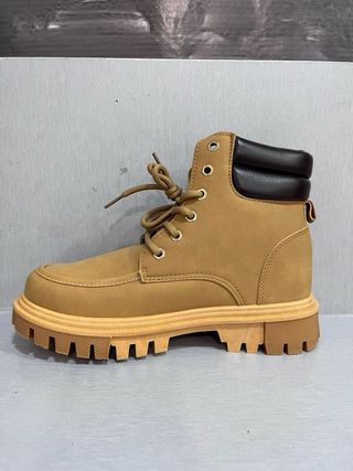 Botines Piel Sintética Beige/Marrón T.38-39