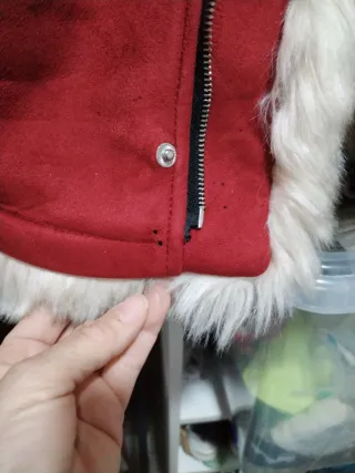 Chaqueta roja con pelo Talla S