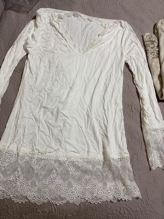 Chaleco blanco con encaje sin estrenar talla 38/40