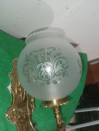 Juego de Apliques de pared latón y cristal vintage