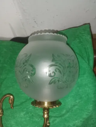 Juego de Apliques de pared latón y cristal vintage