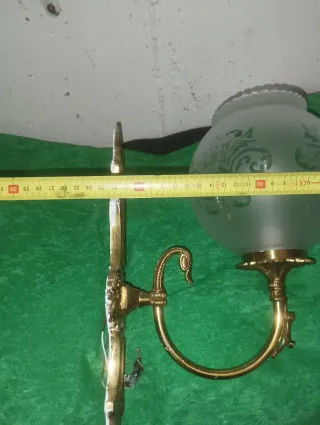 Juego de Apliques de pared latón y cristal vintage