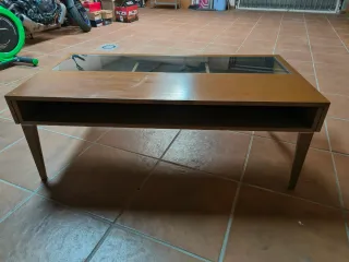 Mesa de centro madera y cristal