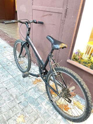 Bici negra con estriberas