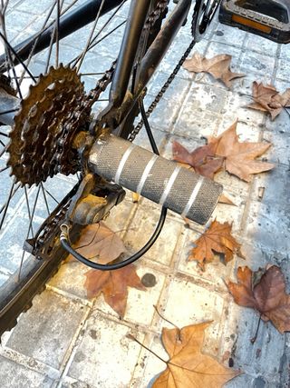 Bici negra con estriberas