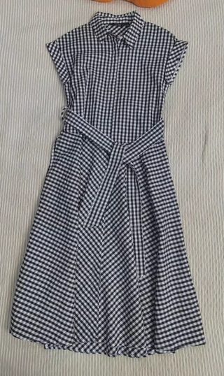 Vestido cuadros blanco y negro