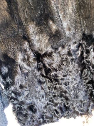 Abrigo de pelo de conejo negro