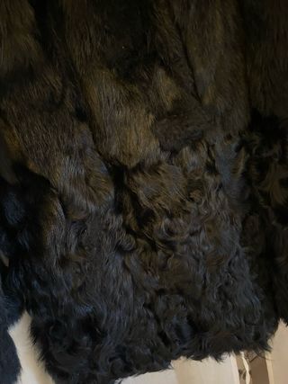 Abrigo de pelo de conejo negro