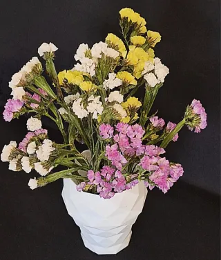 Vaso Design Prism 3D Polímero Branco