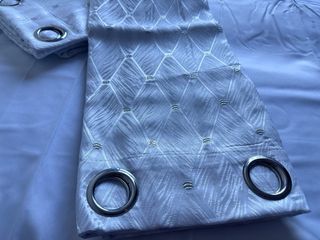 2 Tende Ophelia Coprente 130x275 Bianco/Argento